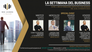 La settimana del business dall'16 al 19 agosto, webinar gratuiti sul web marketing